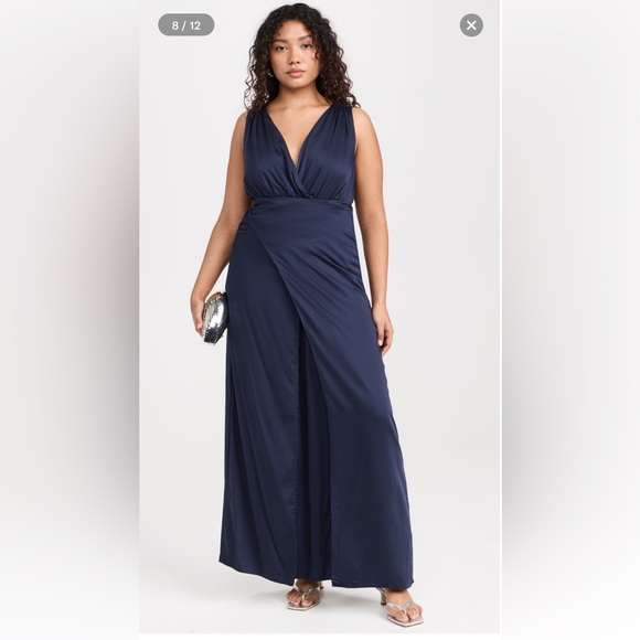NWT ✨ DIARRABLU Lyla Dress | Shopbop | Navy Blue Maxi Wrap Dress Size L Large - Picture 8 of 10